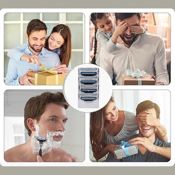12 manuelle barberblade til Gillette Mach 3 barbermaskiner, 3-lags erstatning