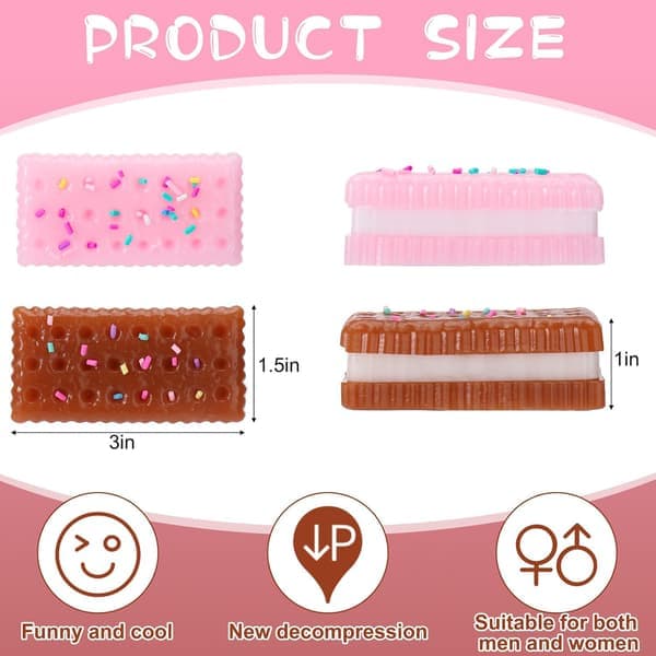 2 st silikon stressavlastande squishy, klibbiga kakor Taba Squishy Fidget-leksaker för vuxna, ultramjuka klämleksaker 2 st 2pcs