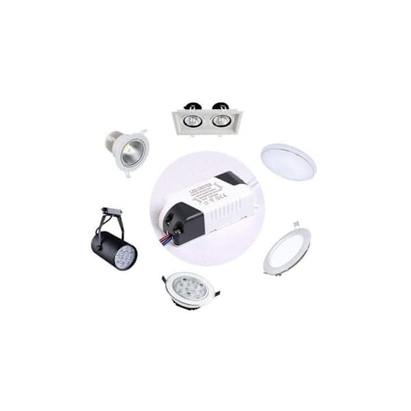 2x LED-driver, 1-3W transformer til LED-loftlampe, LED-panel strømforsyning, DC-stik til LED-loftlampe (1-3W)