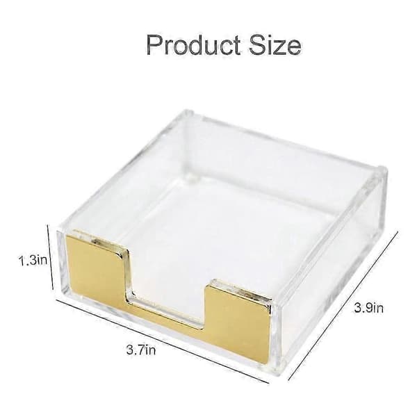 Akryl Sticky Notes Blokholder Skrivebordsorganisator 3,5x3,3 Tommer Memo