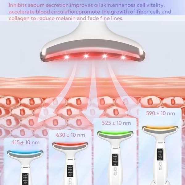 Rødlysterapi til ansigt og hals. Beroligende og afslappende anti-aging ansigtsbehandling med LED-terapi 4 (Rød)