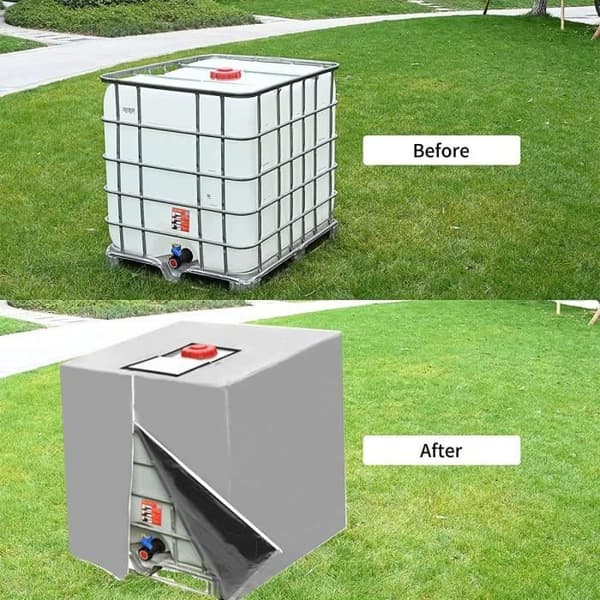 Presenning til 1000L IBC Tank - MÆRKE - 210D Polyester - UV-resistent - Regntæt - Snøre