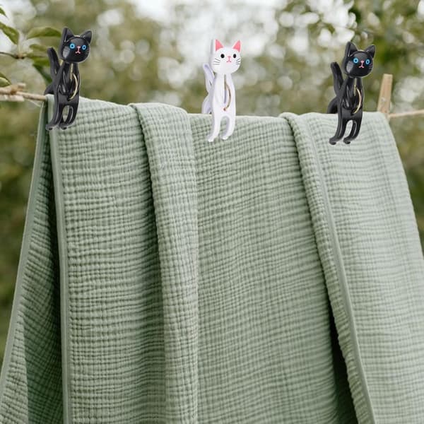 4-pack Large Cat Design Clothes Pegs, Windproof Beach Towel Clips, Adorable Pool Cover Clips
