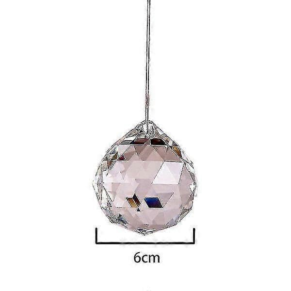 2,36 \"/60 mm klar kristallglaskula, stor kristallprisma solfångarkula, hemhotellinredning