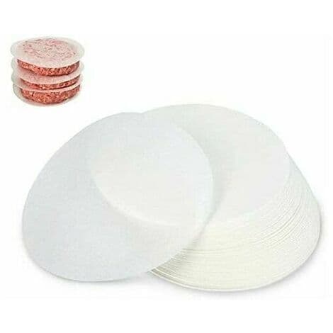 500 ark non-stick papir, diameter 12,5 cm, strimlet bøfpapir, hamburgerplade