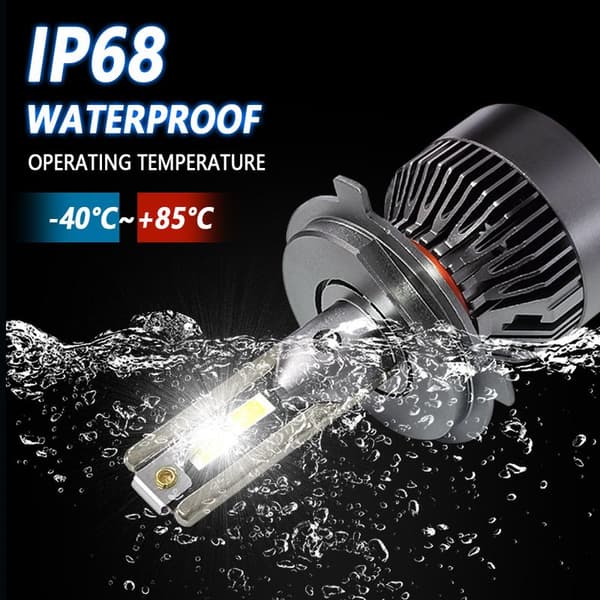 H1 LED-lampor 30000LM 200W för 24V bilar, 6000K vit