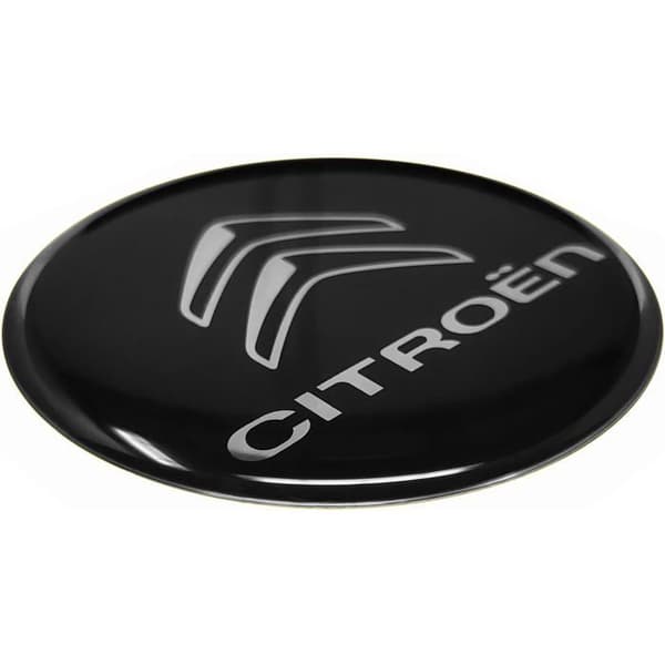 Citroën 3D Emblem - Sort - 1 Styk - Polyurethanharpiks - Selvklæbende til Biler - Til Karosseri - 52 mm