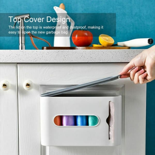 Søppelposedispenser, selvklebende veggmontert dispenser, plastholder, handleposedispenser for