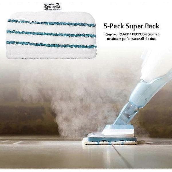 5-pakning mikrofiber erstatningsrengjøringsputer for Black Decker dampmopp