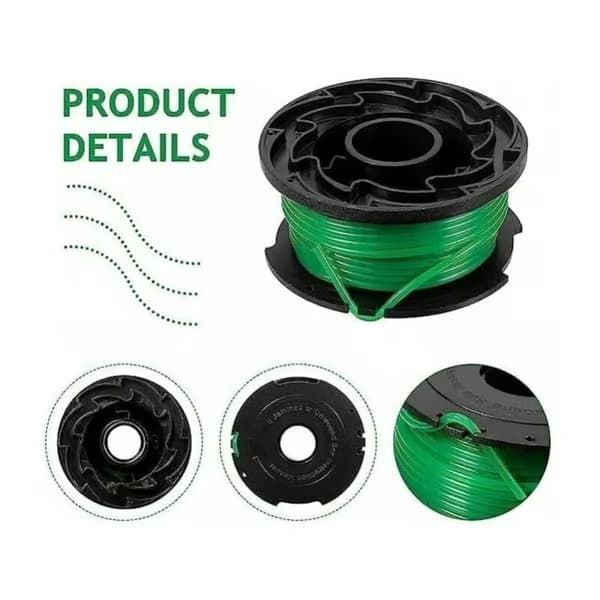 Pakke med 6 spoler tråd til Black and Decker GL7033, GL8033, GL9035 græstrimmere, 6 meter hver.