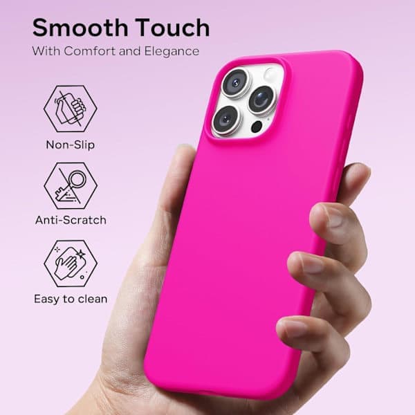 Flydende silikonecover til iPhone 17 Pro Max – Ultratyndt stødsikkert blødt cover – Rød Red iPhone 17 Pro Max