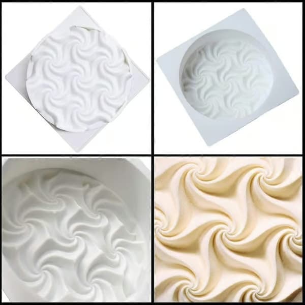 Stor silikonbakform för gelé, moussetårta, 3D-spiral silikon non-stick