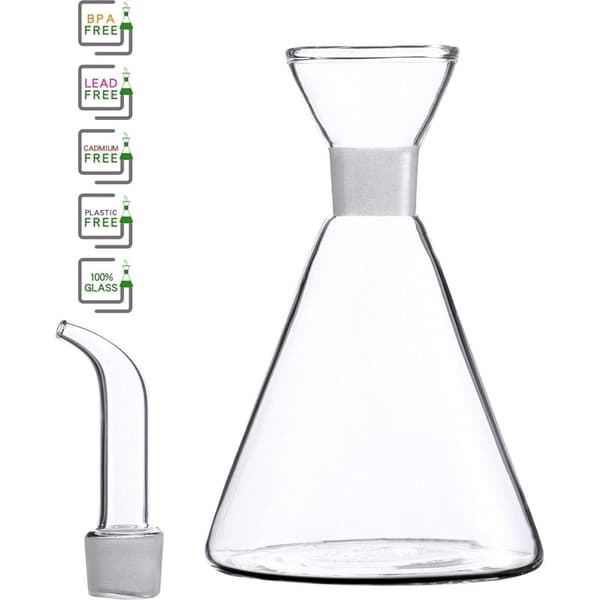Olivoljedispenser i glas med droppfri flaskpip - Oljedispenserflaskor för köket - Dispenser
