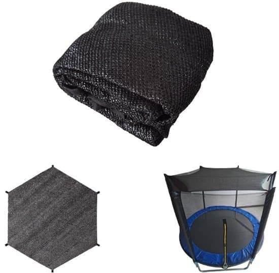 Trampolinhimmel - 2,7 × 2,4 m - Egnet til runde trampoliner med lige stolper - 8 fastgørelsesstropper - Beskyttelse mod sol og blade