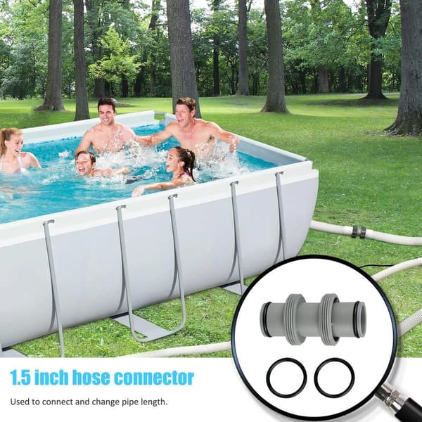 38 mm poolslangkoppling, poolpumpkoppling, poolslangkoppling för 38 mm diameter slang, poolslangadapter för Intex Coleman (2 st)