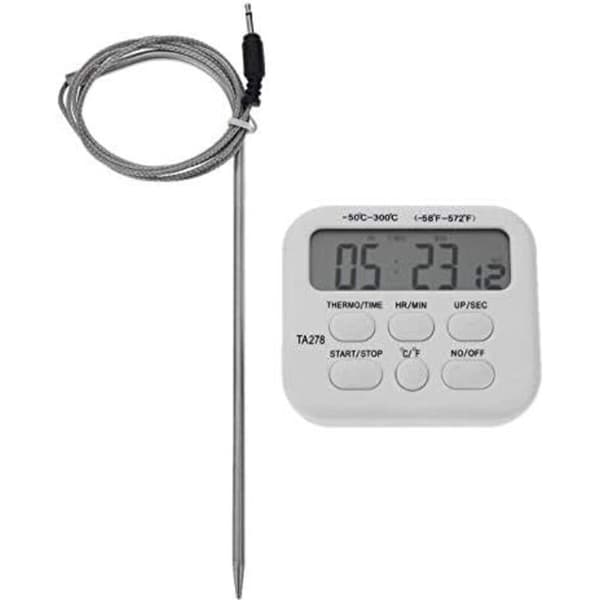 LCD digitalt termometer hygrometer, elektronisk termometer, probefødevaretermometer
