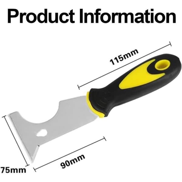 Beleggspatel - Multifunksjonell rustfritt stål - 75 mm blad - Sklisikkert håndtak