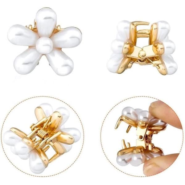 Hårklemmer - Ikke specificeret - Mini Blomsterklemmer - Sølv og Guld - 10 stk - Elegante Accessories