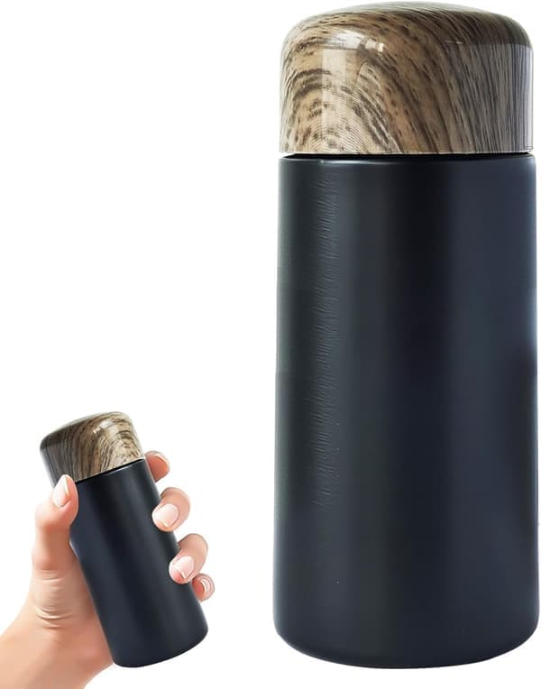 Mini Termokop – 150 ml 304 rustfrit stål til mælk, kaffe og te – Bærbar termoflaske – Sort