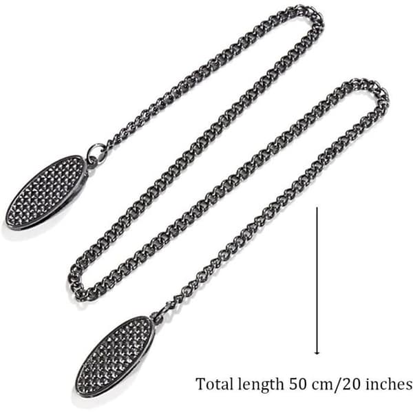 Pyyheklipsit - Metalliketjuklipsit - 2 kappaletta - Hopea ja pronssi - 50 cm pitkä