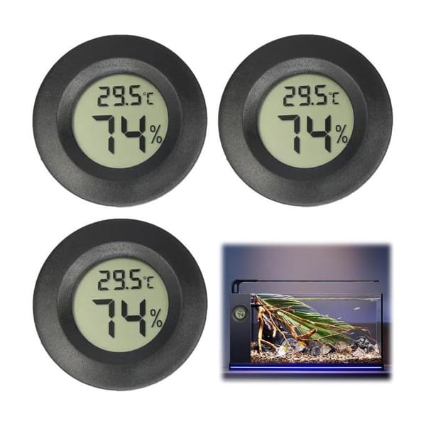 Mini digital LCD-termometer hygrometer, bärbar temperatur- och fuktighetsindikator, 3-delad mini cirkel LCD digital termometer