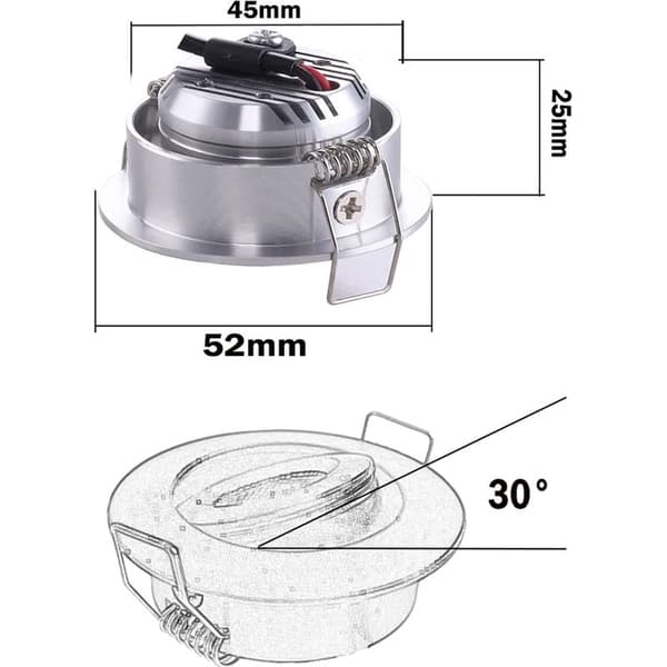 4 Mini Indbyggede LED Loftspots, 1W Varm Hvid 3000K