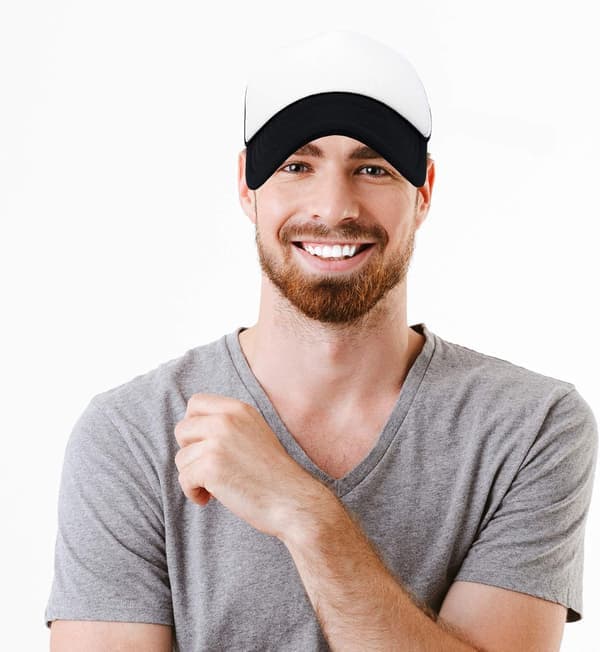 To-tonet Trucker Hat Sommer Mesh Kasket med Justerbar Snapback E