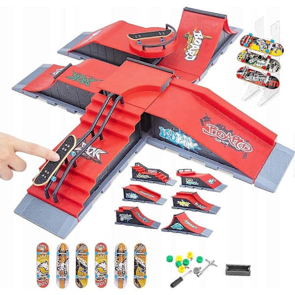 6-i-1 Fingerboard Ramp Set Skatepark 6 Skateboard