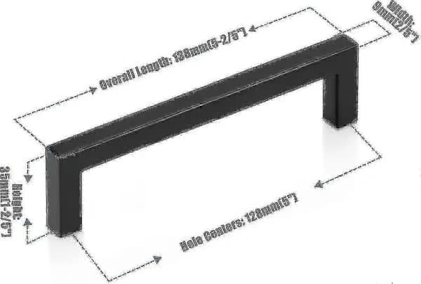 20-pak køkkengreb 160 mm hulafstand flade sorte skabsgreb -Sy