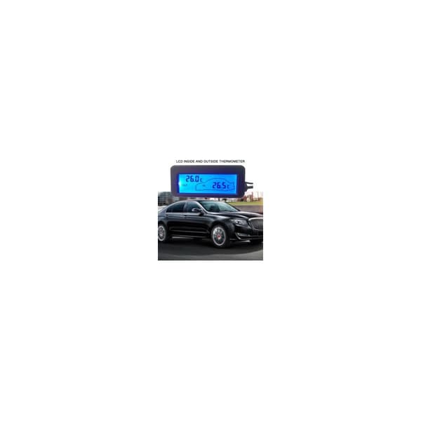 12V Digital Biltermometer – LCD-display – Indendørs og Udendørs Måling – Nem Celsius Aflæsning – Crezuo