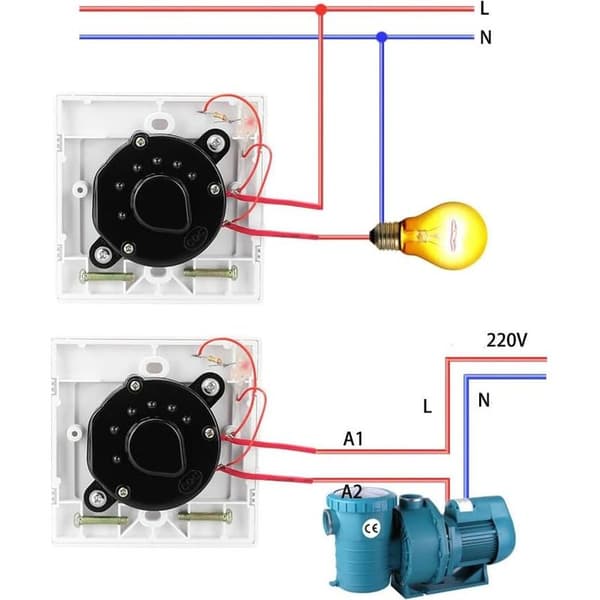 60-minutters tidsbryter, AC 220V 15A intelligent mekanisk nedtellingstimerkontakt tidsbryter 86 panel timer kontrollknapp