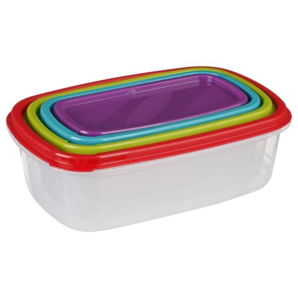 4 \"Colors\" oppbevaringsbokser i plast - 5 five simply smart