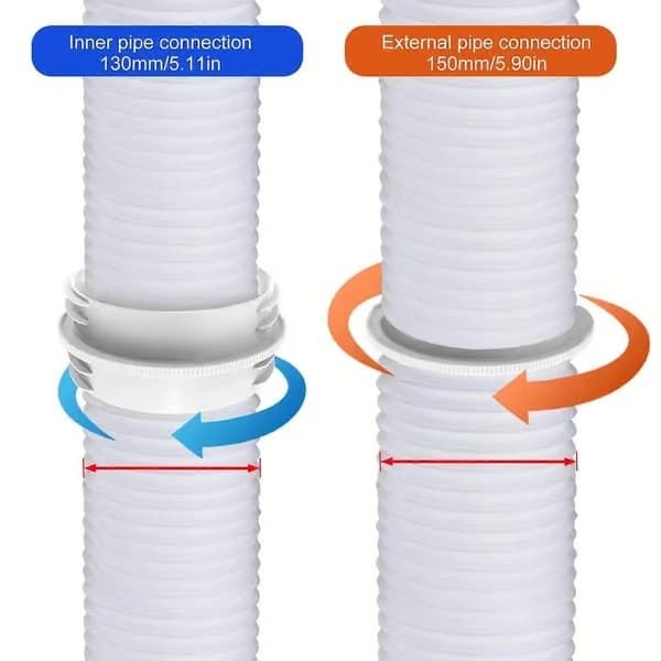 Udstødningsslangeforbinder 15 cm diameter AC-rør rund adapter til bærbar aircondition
