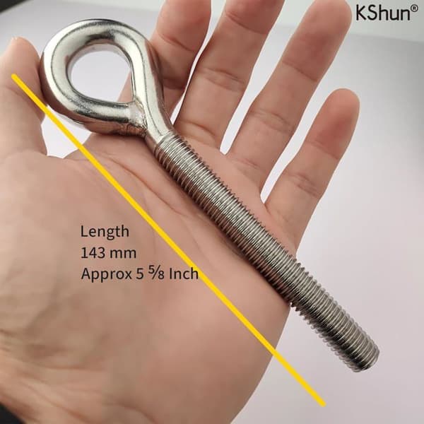 M12 Øjebolte - Pakke med 2 - 304 Rustfrit Stål - Rustbestandig - Have, Pool, Altan - 140 mm