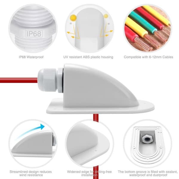 IP68 Solarkabelgenomföring, 2-pack - För 6-12 mm kabel - Vattentät ingång för husbilspanel