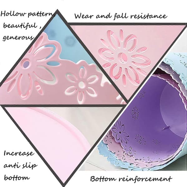 Medium Flower-Shaped Plastic Waste Bin - 10 Liter Lidless Trash Can for Home and Office Use, Decorative Design, Easy to Clean