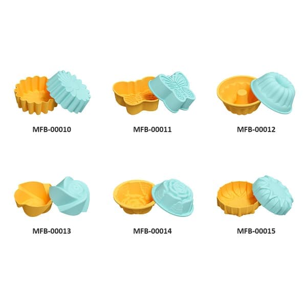 Silikonkakeformer – 10 stk non-stick gjenbrukbare for muffins, pannekaker, pudding – stil 14
