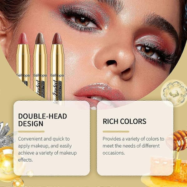 Bländande ögonskuggsstift - Glittrande 3D ögonmakeup, skonsam formula för känslig hud, 2g
