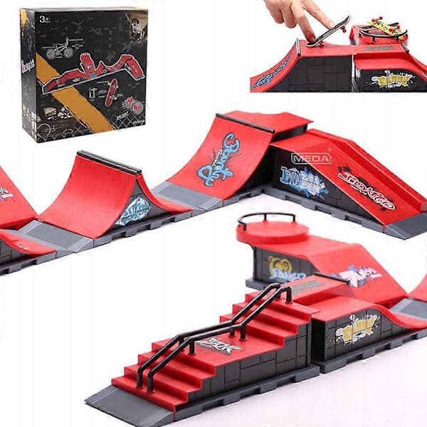 6-i-1 Fingerboard Rampe Sæt Skatepark 6 Skateboard