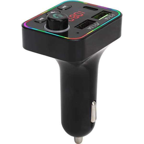 Bluetooth 5.0 FM-sender til bil, hurtig USB C-oplader og MP3-afspiller med LED-display