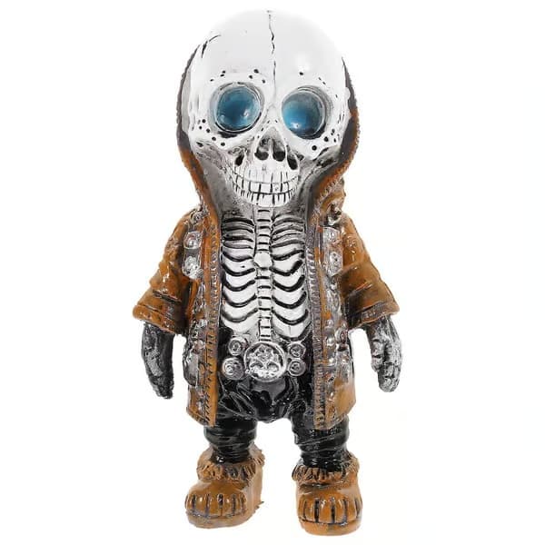Bardekoration Skelettstaty Halloweenfest Hård Orange Prydnad 1-pack