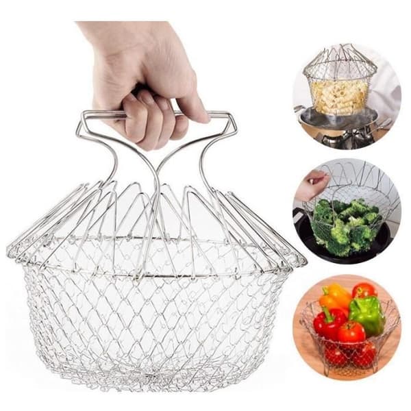 Salatkurv - Sett med 2 - Rustfritt stål - Diameter 23 cm - Multifunksjonell