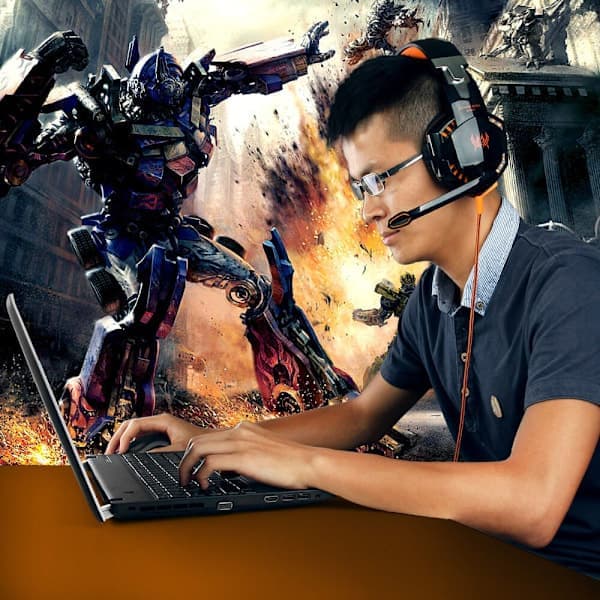 Gaming Headset Over-Ear med Mikrofon, Trådbundna Hörlurar för PC PS4 Xbox Röd ed ed