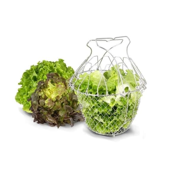 Sammenfoldelig salatskål, diameter: 22,5 cm - rustfrit stål