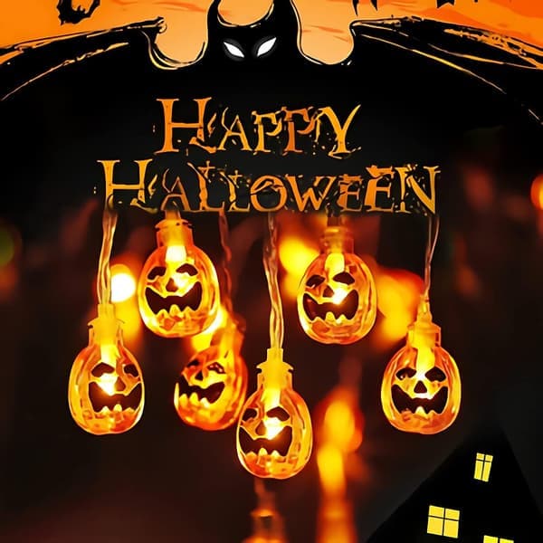 Halloween Dekorativt Græskar LED Lys Kæde til Udendørs Brug (3m 30 Lys)