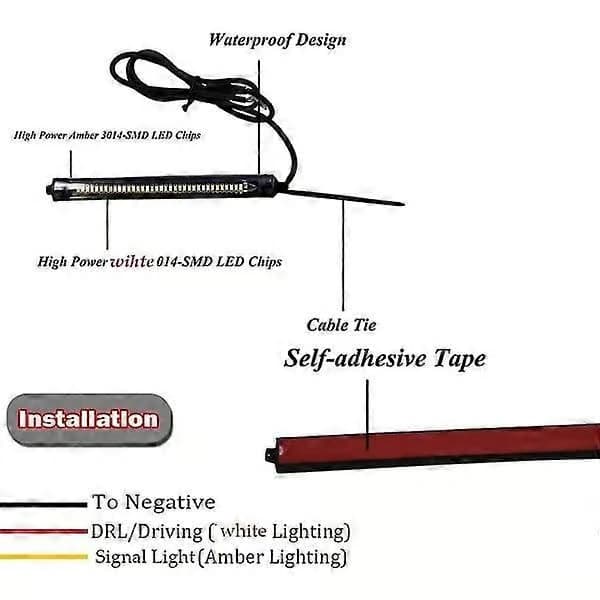 Motorcykel LED Gaffel Blinklys DRL Advarselslys
