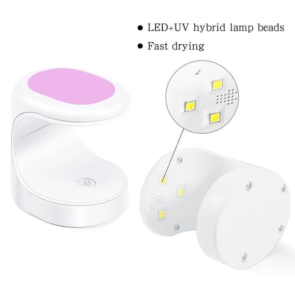 16W UV LED Lampe Neglekunst Tørrelampe Mini Bærbar Sort Black