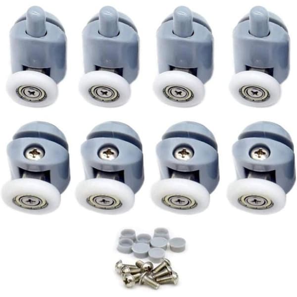 Bruseruller - Skydedørsruller 23 mm - 8 stk (4 top, 4 bund)