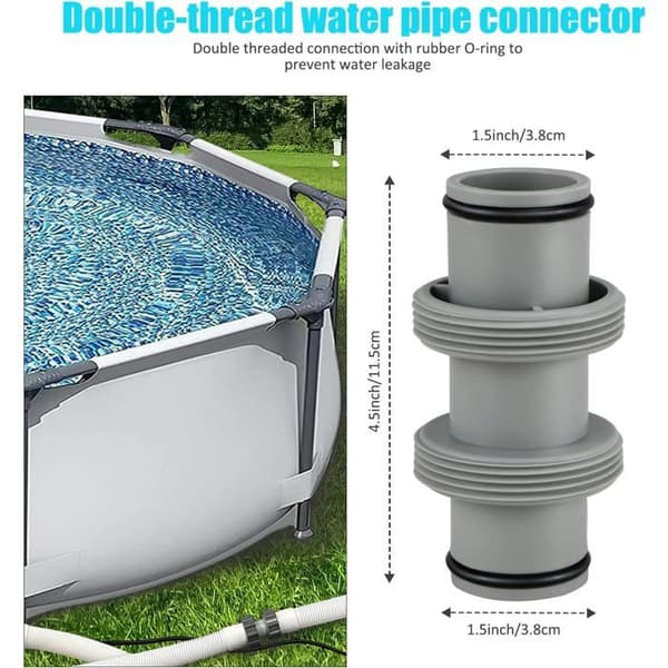 38 mm poolfitting, slangetilslutning til Ø 38 mm, adapter til Intex Coleman pumpe (1 stk.)