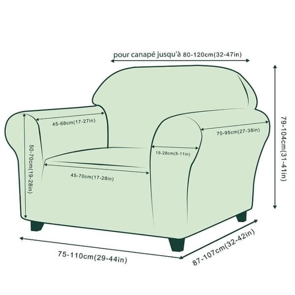 1 st Jacquard Stretch Sofföverdrag, Sofföverdrag (1-sits, Svart)